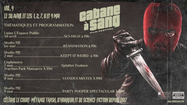 Cabane à Sang Vol. 9 : le festival de l’horreur underground frappe fort avec six soirées sanglantes
